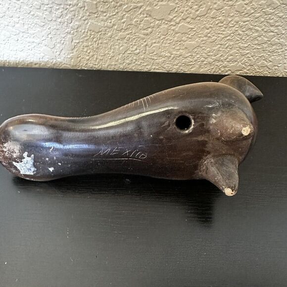 Vintage Mexican Folk Art Tonala Dove Figurine Hand Etched Simple Design - Picture 5 of 6